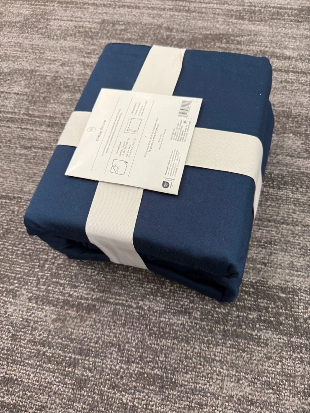 Threshold Navy Washed Cotton Sateen Duvet Cover Set